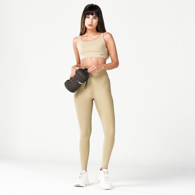 CODE RIBBED LEGGINGS - SAND