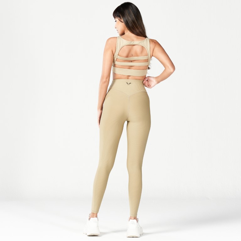 CODE RIBBED LEGGINGS - SAND