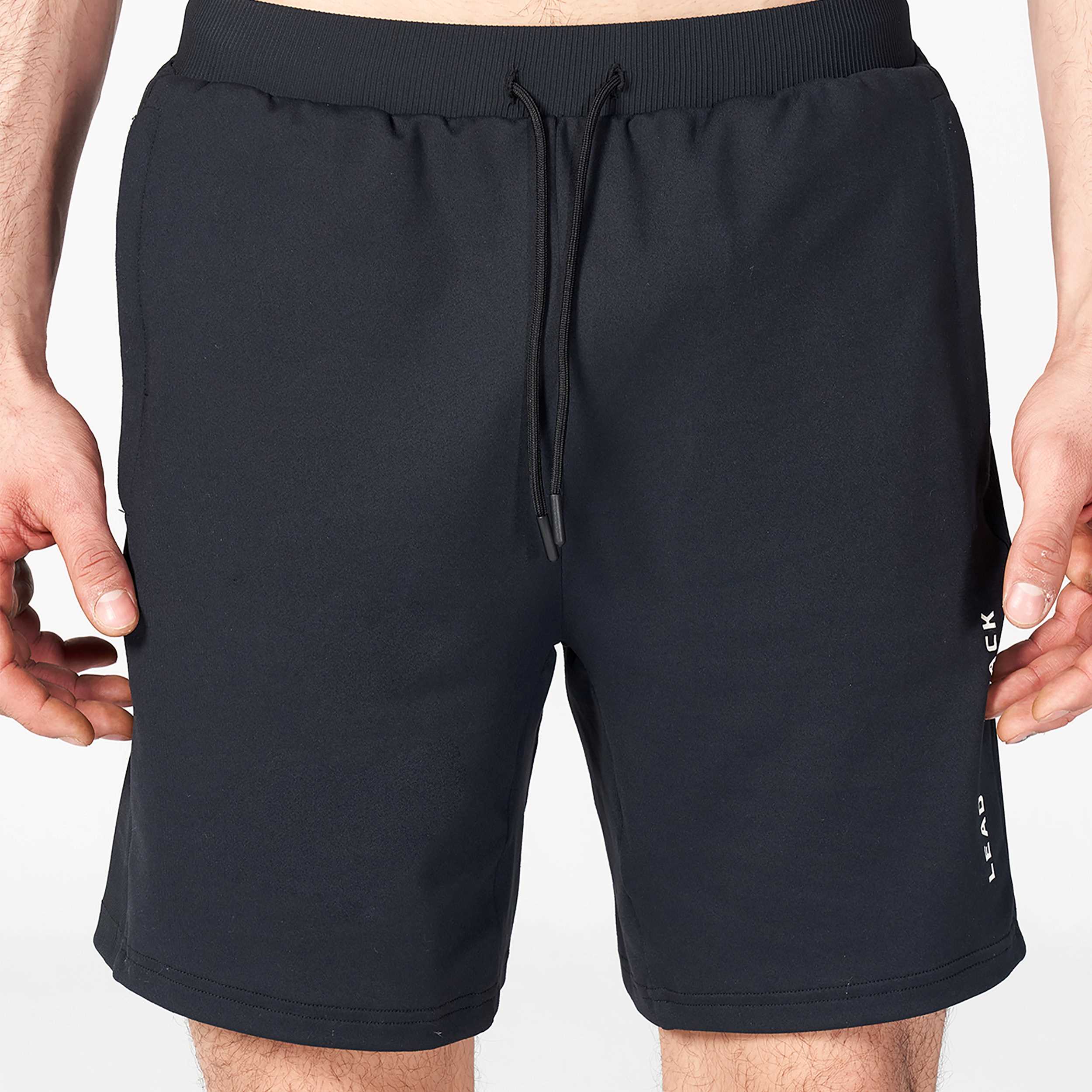 STATEMENT RIBBED FLEX SHORTS - BLACK