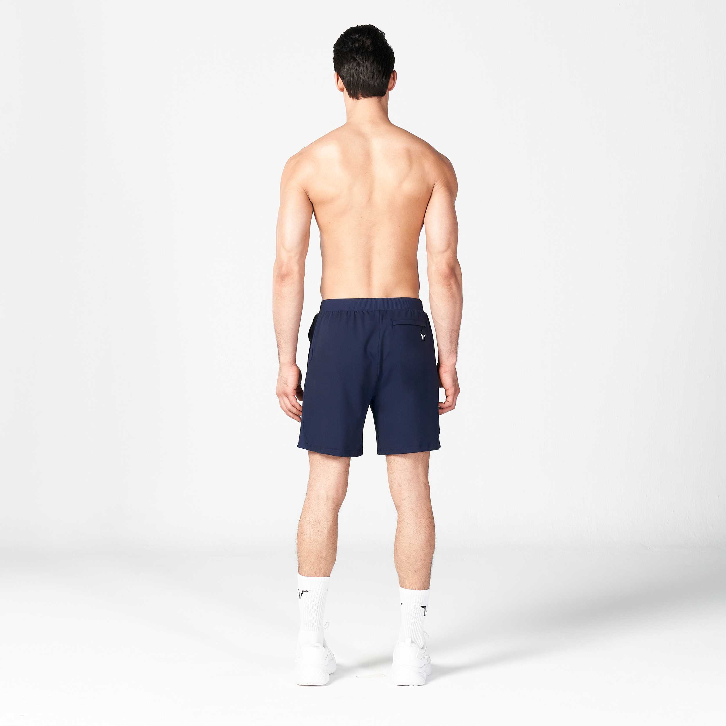 STATEMENT RIBBED FLEX SHORTS - NAVY