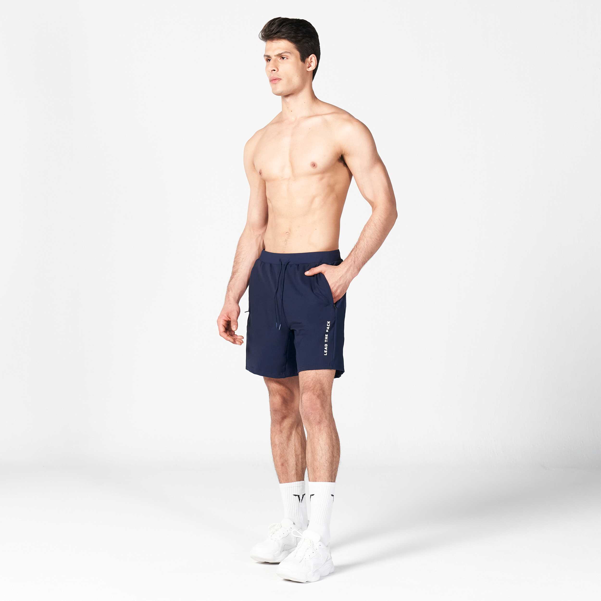 STATEMENT RIBBED FLEX SHORTS - NAVY
