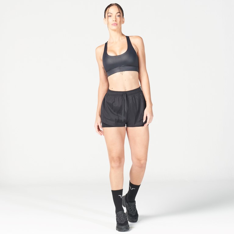 GLAZE 2-IN-1 SHORTS - BLACK