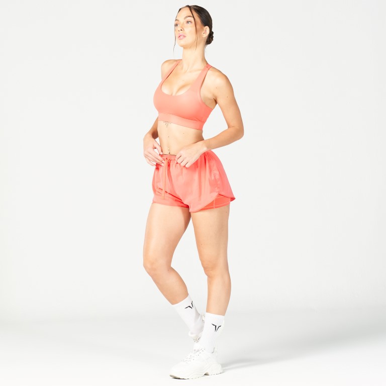 GLAZE 2-IN-1 SHORTS - HOT CORAL
