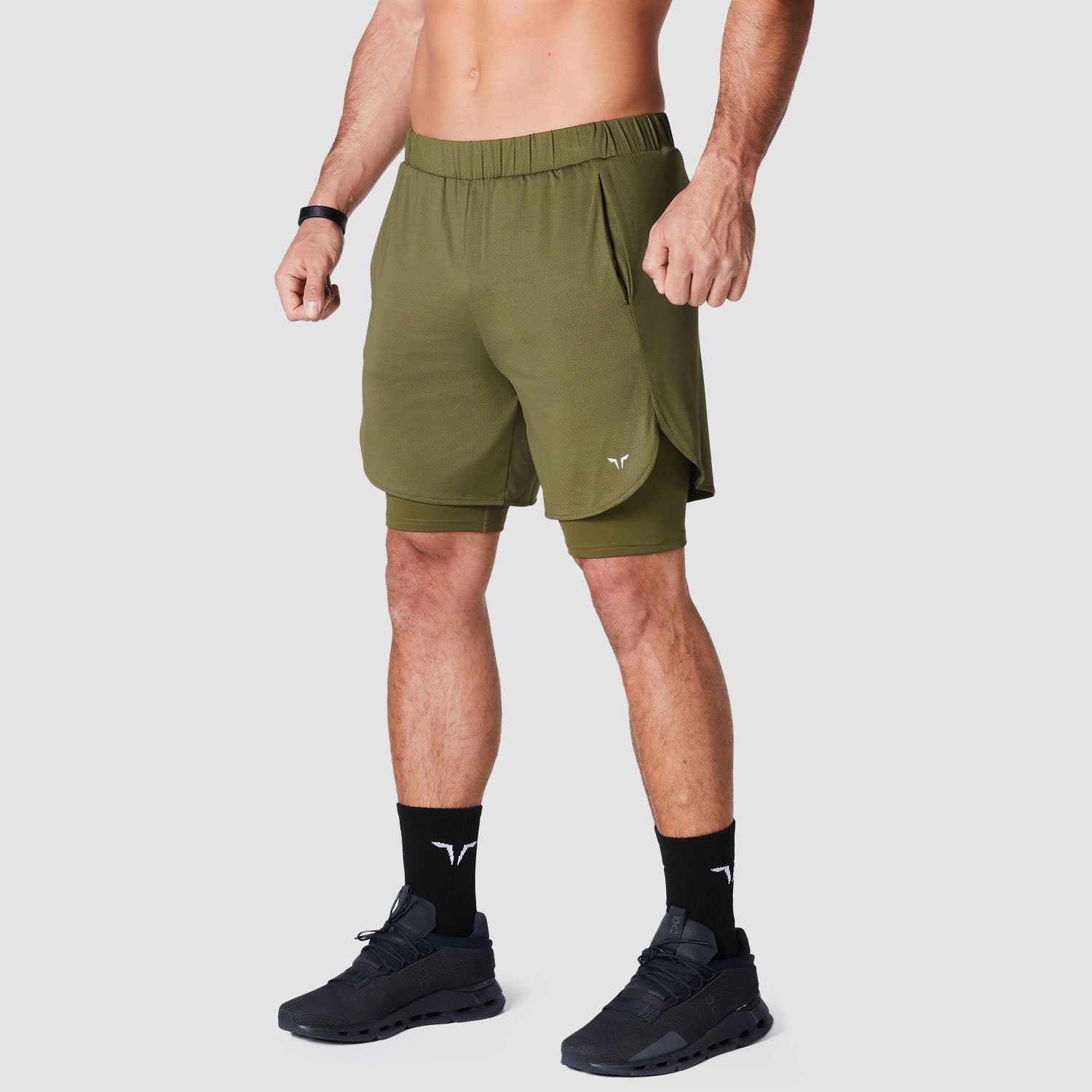 CORE MESH 2-IN-1 SHORTS - KHAKI